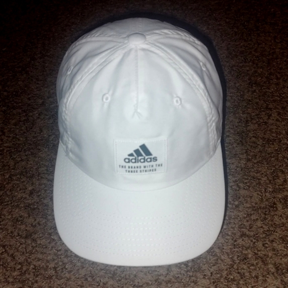 Adidas Mens Fairway Collection Premium Strap Back White Golf Hat Cap